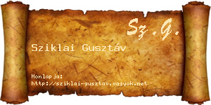 Sziklai Gusztáv névjegykártya